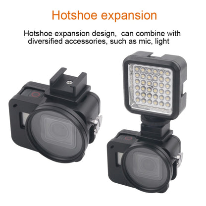 Housing Shell CNC Aluminum Alloy Protective Cage with Insurance Frame & 52mm UV Lens for GoPro HERO7 Black /6 /5 (Black) by bashfashion