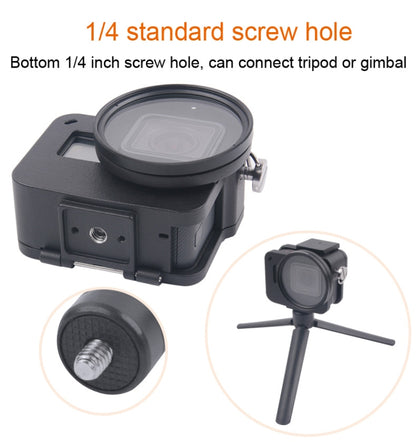 Housing Shell CNC Aluminum Alloy Protective Cage with Insurance Frame & 52mm UV Lens for GoPro HERO7 Black /6 /5 (Black) by bashfashion