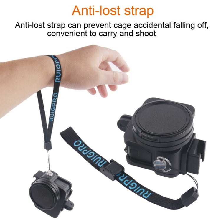 Housing Shell CNC Aluminum Alloy Protective Cage with Insurance Frame & 52mm UV Lens for GoPro HERO7 Black /6 /5 (Blue) by bashfashion