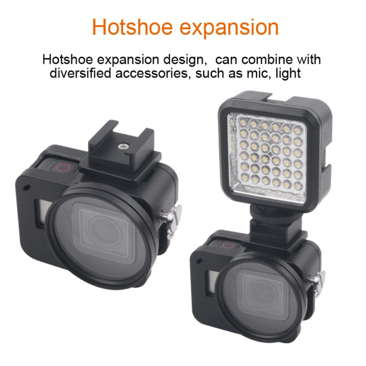 Housing Shell CNC Aluminum Alloy Protective Cage with Insurance Frame & 52mm UV Lens for GoPro HERO7 Black /6 /5 (Blue) by bashfashion