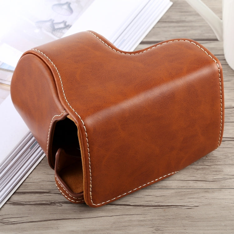 Full Body Camera PU Leather Case Bag with Strap for Sony A5100 (Brown) by bashfashion