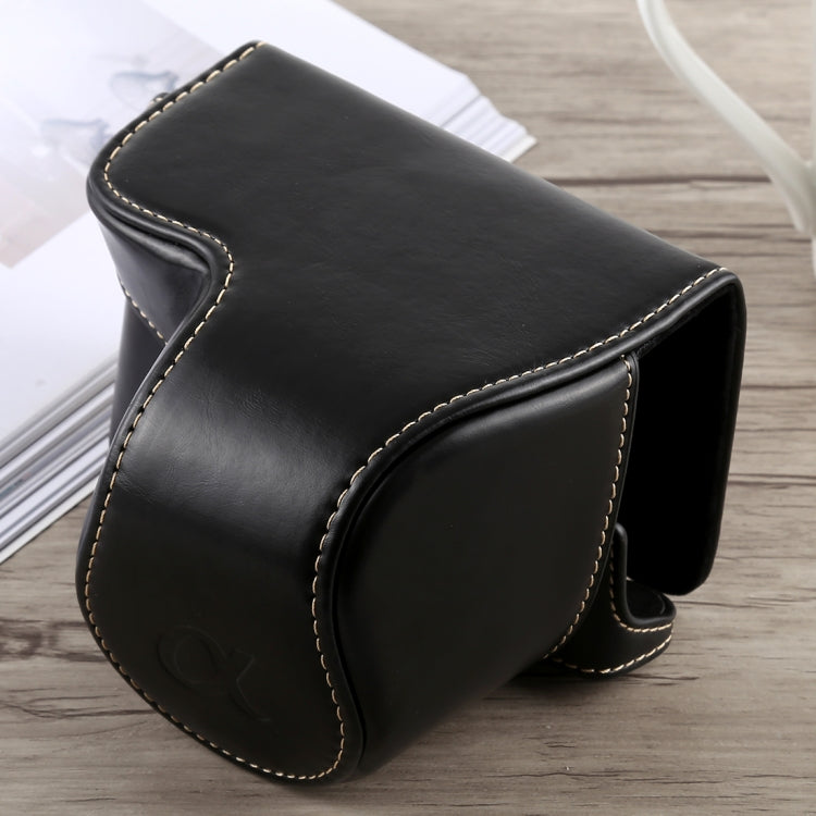 Full Body Camera PU Leather Case Bag with Strap for Sony A6300(Black) by bashfashion