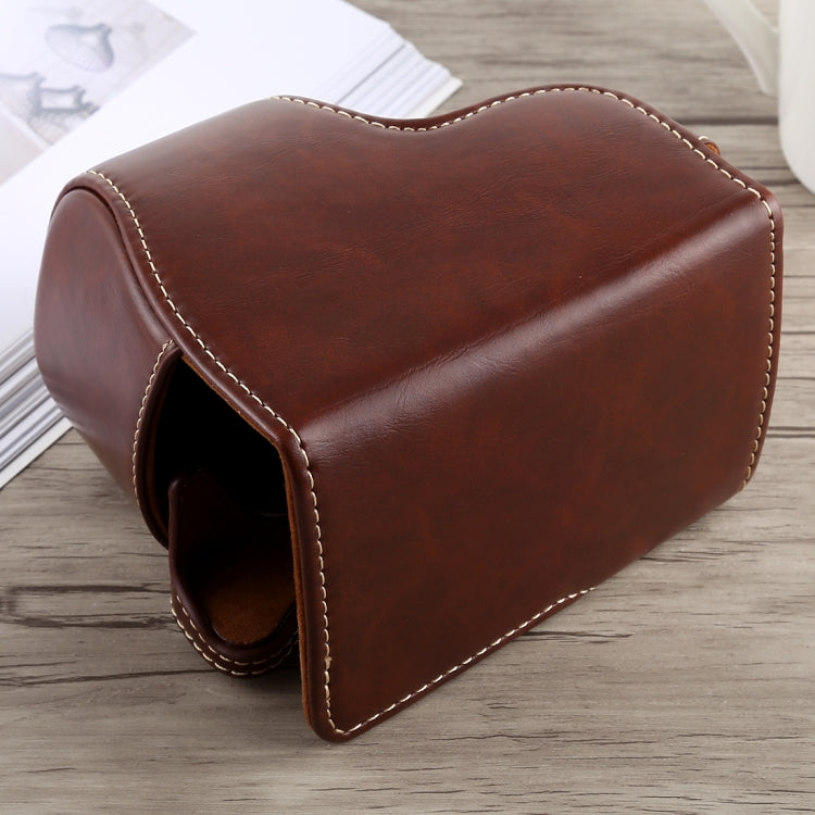 Full Body Camera PU Leather Case Bag with Strap for Sony A6300(Coffee) by bashfashion