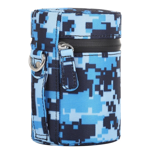 Camouflage Color Small Lens Case Zippered Cloth Pouch Box for DSLR Camera Lens, Size: 11x8x8cm (Blue) by bashfashion