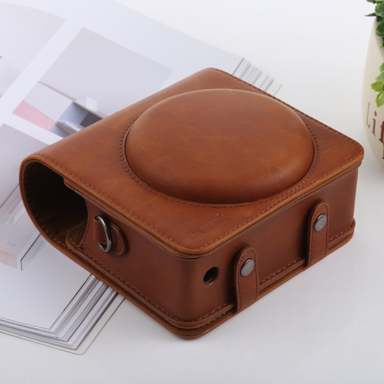 Retro Style Full Body Camera PU Leather Case Bag with Strap for FUJIFILM instax SQUARE SQ6 (Brown) by bashfashion