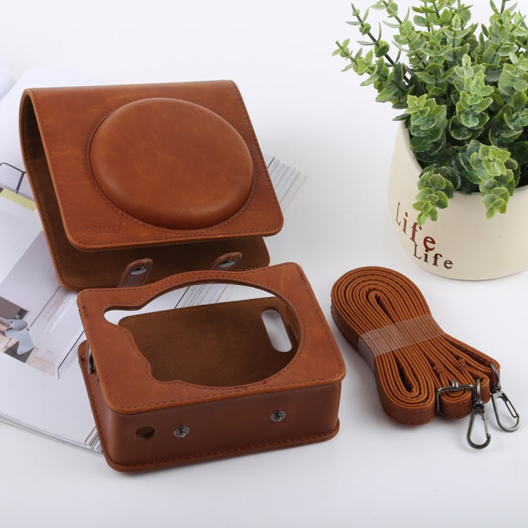 Retro Style Full Body Camera PU Leather Case Bag with Strap for FUJIFILM instax SQUARE SQ6 (Brown) by bashfashion