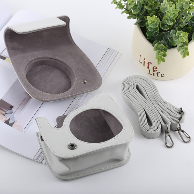 Retro Style Full Body Camera PU Leather Case Bag with Strap for FUJIFILM instax mini 9 / mini 8+ / mini 8(White) by bashfashion