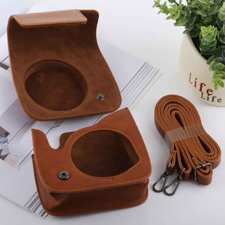 Retro Style Full Body Camera PU Leather Case Bag with Strap for FUJIFILM instax mini 9 / mini 8+ / mini 8(Brown) by bashfashion