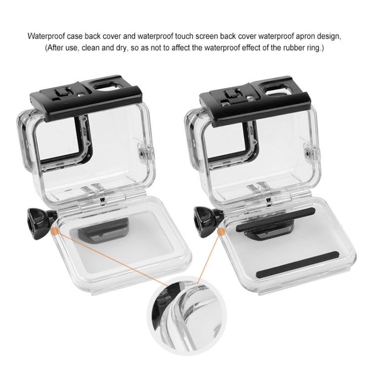 GP452 Waterproof Case + Touch Back Cover for GoPro HERO7 White / Silver by bashfashion