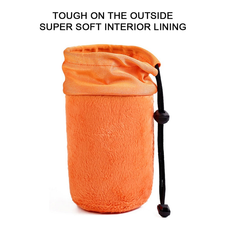 SLR Camera Lens Bag Micro Single Lens Bag Lens Inner Bile Bag Waterproof Protective Case Plus Velvet Thickening, Diameter: 10cm, Height: 25cm(Orange) by bashfashion
