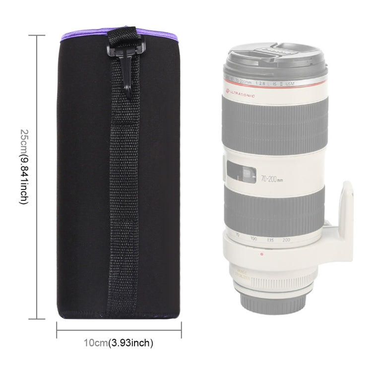 SLR Camera Lens Bag Micro Single Lens Bag Lens Inner Bile Bag Waterproof Protective Case Plus Velvet Thickening, Diameter: 10cm, Height: 25cm(Purple) by bashfashion