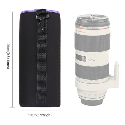 SLR Camera Lens Bag Micro Single Lens Bag Lens Inner Bile Bag Waterproof Protective Case Plus Velvet Thickening, Diameter: 10cm, Height: 25cm(Purple) by bashfashion