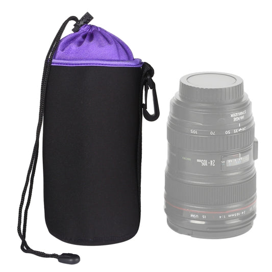 SLR Camera Lens Bag Micro Single Lens Bag Lens Inner Bile Bag Waterproof Protective Case Plus Velvet Thickening, Diameter: 10cm, Height: 18cm(Purple) by bashfashion