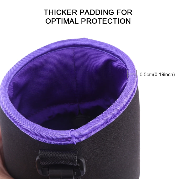 SLR Camera Lens Bag Micro Single Lens Bag Lens Inner Bile Bag Waterproof Protective Case Plus Velvet Thickening, Diameter: 10cm, Height: 18cm(Purple) by bashfashion