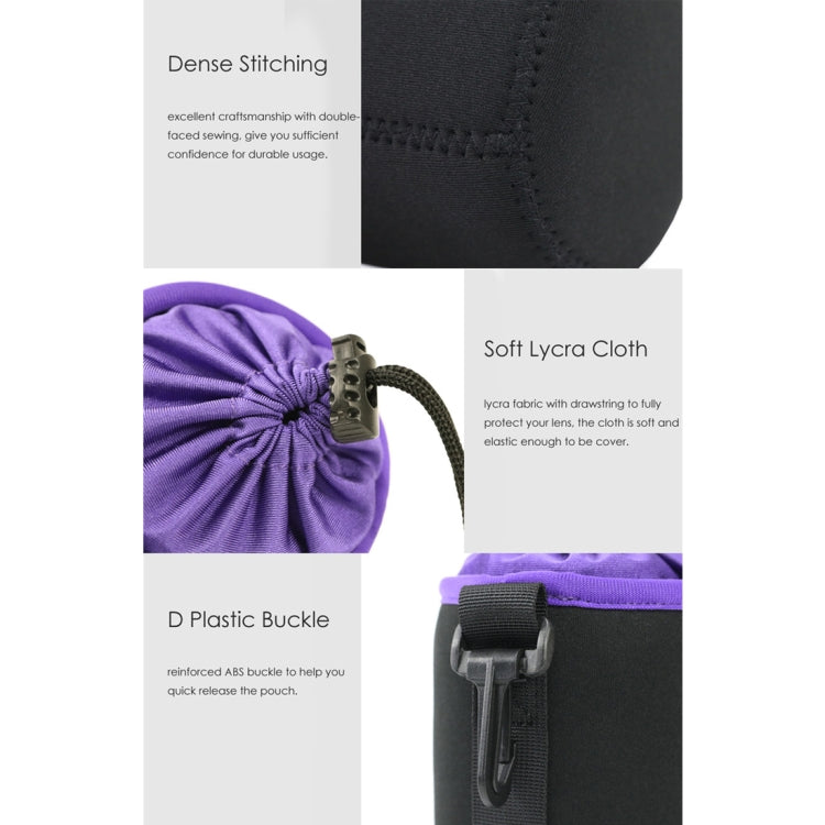 SLR Camera Lens Bag Micro Single Lens Bag Lens Inner Bile Bag Waterproof Protective Case Plus Velvet Thickening, Diameter: 10cm, Height: 14cm(Purple) by bashfashion