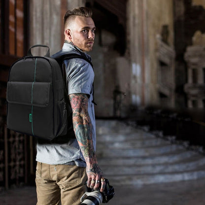 INDEPMAN DL-B013 Portable Waterproof Scratch-proof Outdoor Sports Backpack Camera Bag Phone Tablet Bag for GoPro, SJCAM, Nikon, Canon, Xiaomi Xiaoyi YI, iPad, Apple, Samsung, Huawei, Size: 26.5 * 12.5 * 33 cm(Green) by INDEPMAN