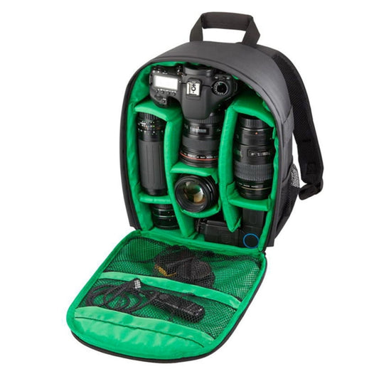 DL-B028 Portable Casual Style Waterproof Scratch-proof Outdoor Sports Backpack SLR Camera Bag Phone Bag for GoPro, SJCAM, Nikon, Canon, Xiaomi Xiaoyi YI, iPad, Apple, Samsung, Huawei, Size: 27.5 * 12.5 * 34 cm(Green) by bashfashion