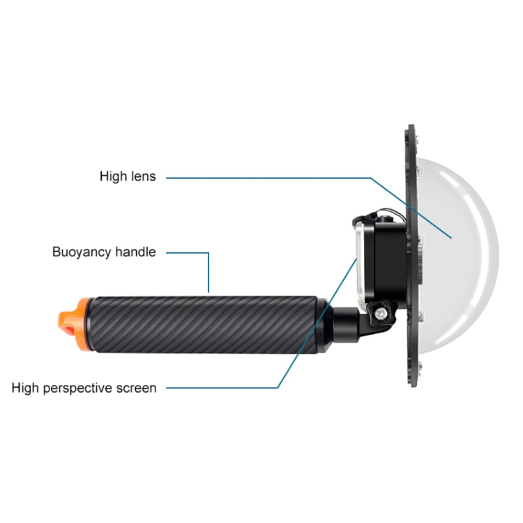 RUIGPRO Floating Hand Grip Dome Port Underwater Diving Camera Lens Transparent Cover for DJI Osmo Action by RUIGPRO