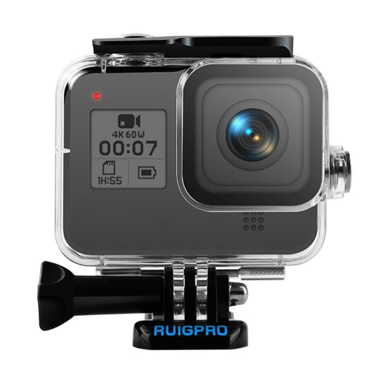 RUIGPRO for GoPro HERO8 Black 45m Waterproof Housing Protective Case with Buckle Basic Mount & Screw(Transparent) by RUIGPRO