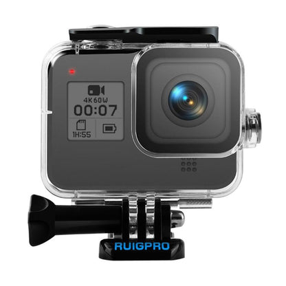 RUIGPRO for GoPro HERO8 Black 45m Waterproof Housing Protective Case with Buckle Basic Mount & Screw(Transparent) by RUIGPRO