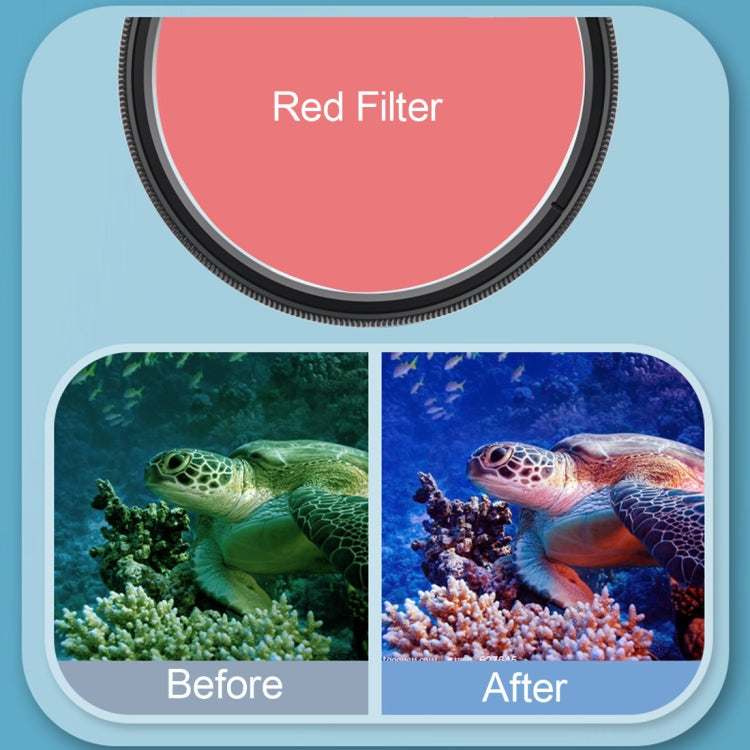 RUIGPRO for GoPro HERO8 58mm 16X Macro Lens + Red/Purple Diving Lens Filter + Dive Housing Waterproof Case Kits with Filter Adapter Ring & Lens Cap by RUIGPRO