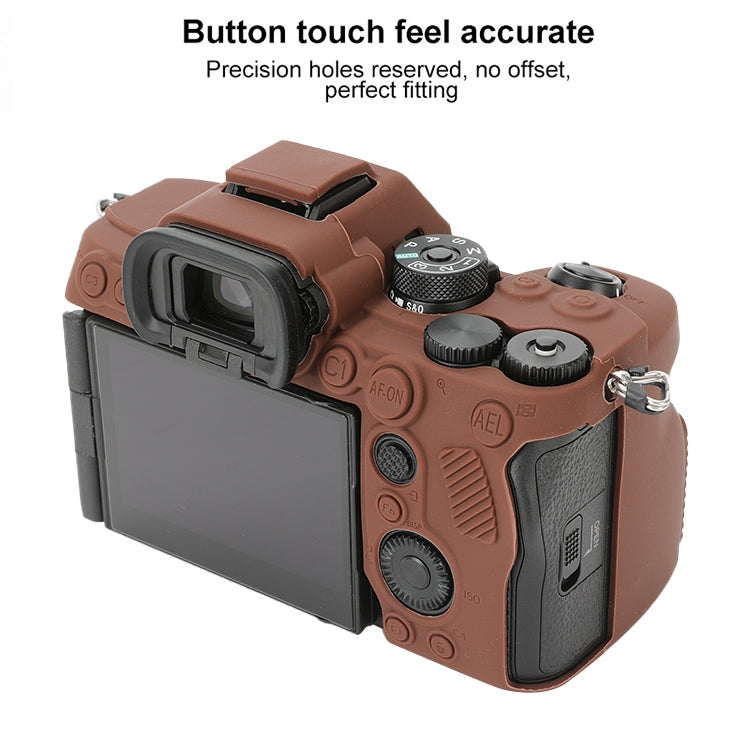 For Sony ILCE-7RM5 / Alpha 7R V Soft Silicone Protective Case (Coffee) by bashfashion