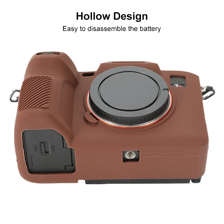 For Sony ILCE-7RM5 / Alpha 7R V Soft Silicone Protective Case (Coffee) by bashfashion