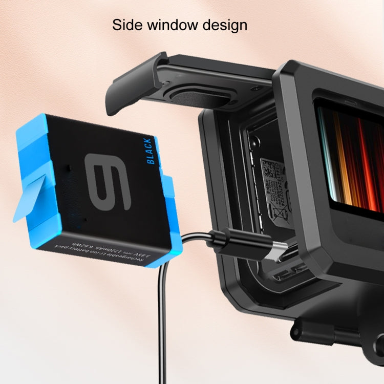 For GoPro HERO10 Black / HERO9 Black ABS Plastic Border Frame Mount Protective Case with Buckle Basic Mount & Screw (Black) by bashfashion