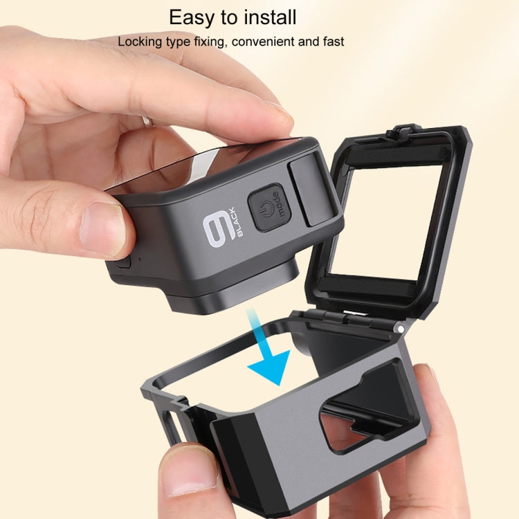 For GoPro HERO10 Black / HERO9 Black ABS Plastic Border Frame Mount Protective Case with Buckle Basic Mount & Screw (Black) by bashfashion