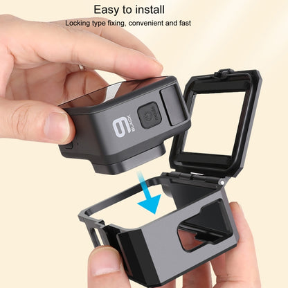 For GoPro HERO10 Black / HERO9 Black ABS Plastic Border Frame Mount Protective Case with Buckle Basic Mount & Screw (Black) by bashfashion