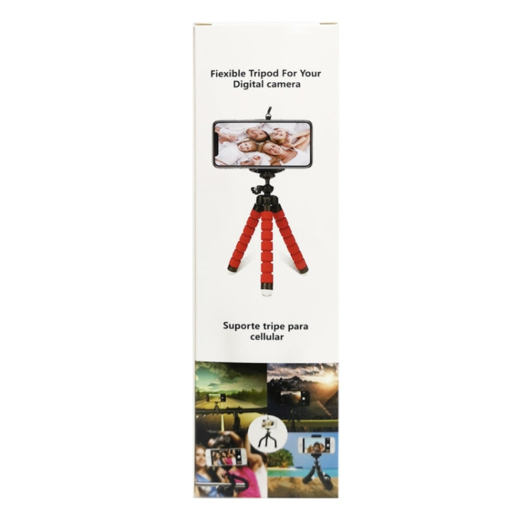 Mini Octopus Flexible Foam Tripod Holder with Phone Clamp & Remote Control (Red) by bashfashion