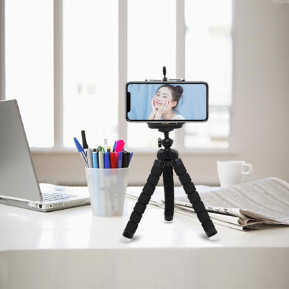 Mini Octopus Flexible Foam Tripod Holder with Phone Clamp & Remote Control (Red) by bashfashion