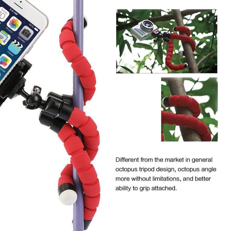Mini Octopus Flexible Foam Tripod Holder with Phone Clamp & Remote Control (Red) by bashfashion