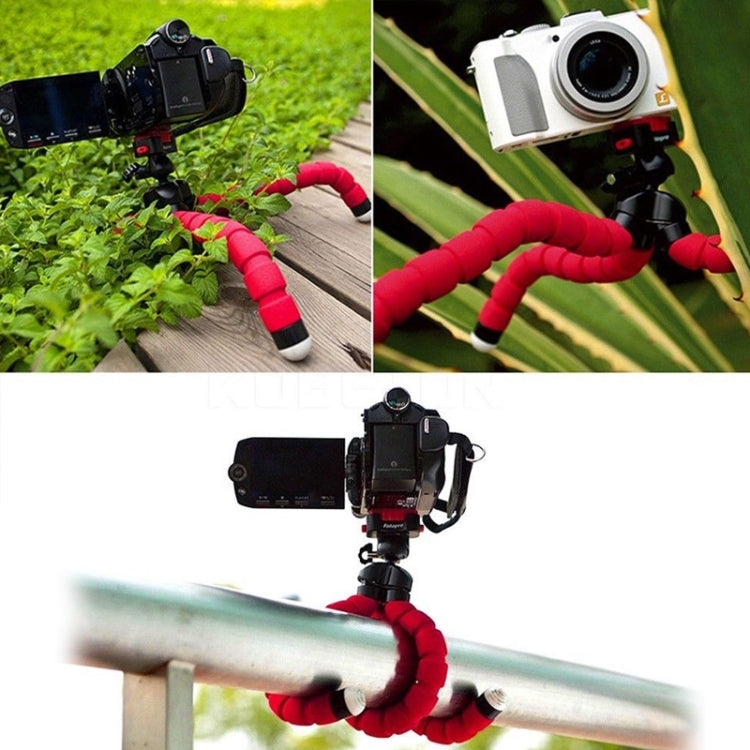 Mini Octopus Flexible Foam Tripod Holder with Phone Clamp & Remote Control (Red) by bashfashion