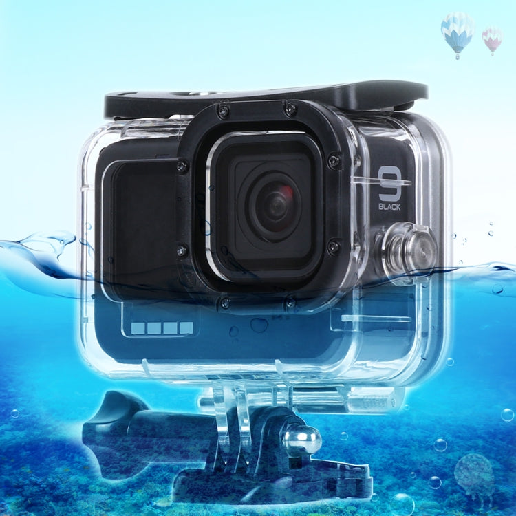 45m Waterproof Housing Protective Case with Buckle Basic Mount & Screw For GoPro HERO10 Black / HERO9 Black by bashfashion