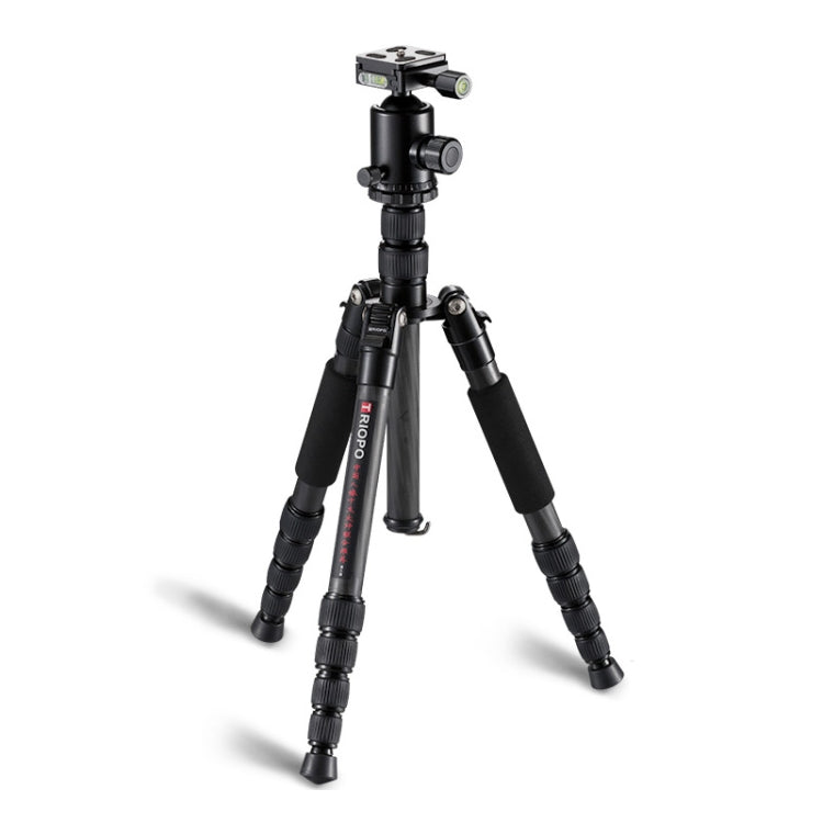 TRIOPO T259G+Q2 Adjustable Portable Carbon Fiber Tripod with Q-2 Ball Head for SLR Camera by TRIOPO