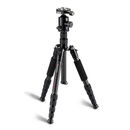 TRIOPO T259G+Q2 Adjustable Portable Carbon Fiber Tripod with Q-2 Ball Head for SLR Camera by TRIOPO
