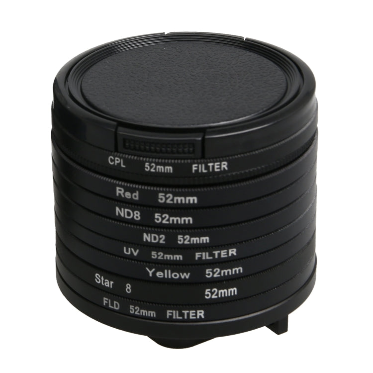 For GoPro HERO5 Sport Action Camera Proffesional 52mm Lens Filter(CPL + UV + ND8 + ND2 + Star 8 + Red + Yellow + FLD / Purple) & Waterproof Housing Case Adapter Ring by bashfashion