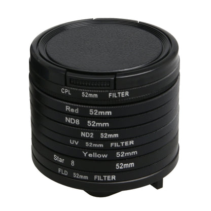 For GoPro HERO5 Sport Action Camera Proffesional 52mm Lens Filter(CPL + UV + ND8 + ND2 + Star 8 + Red + Yellow + FLD / Purple) & Waterproof Housing Case Adapter Ring by bashfashion