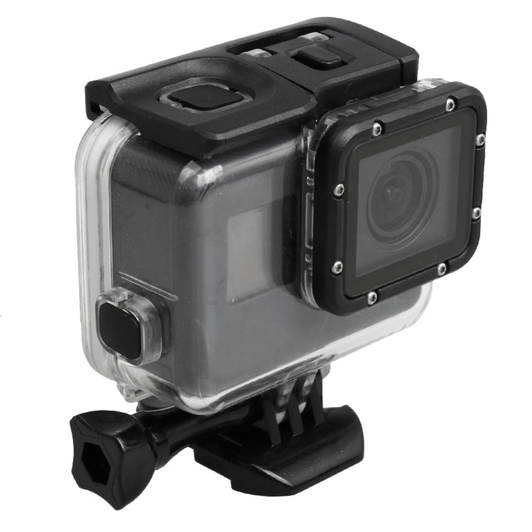 For GoPro HERO5 30m Waterproof PC & ABS Housing Protective Case + Touch Back Cover with Buckle Basic Mount & Long Screw, Backcover Size: 7 x 6 cm by bashfashion