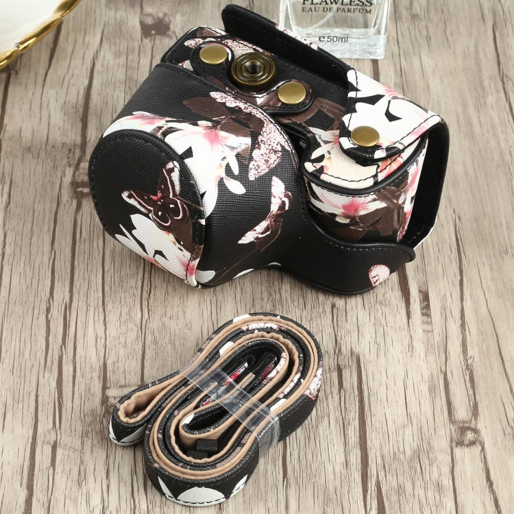 Flower Pattern PU Leather Camera Case for Sony A6000 / A6300 / A6400 / Nex 6 (Black) by bashfashion