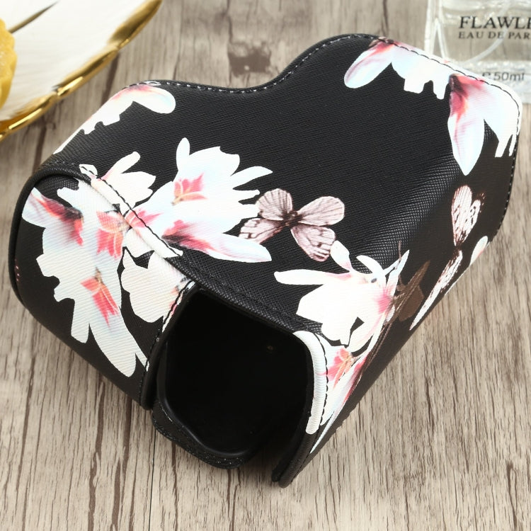 Flower Pattern PU Leather Camera Case for Sony A6000 / A6300 / A6400 / Nex 6 (Black) by bashfashion