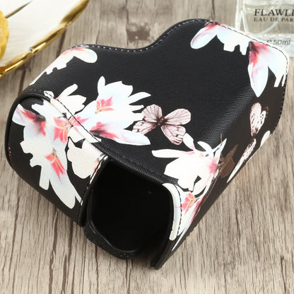 Flower Pattern PU Leather Camera Case for Sony A6000 / A6300 / A6400 / Nex 6 (Black) by bashfashion