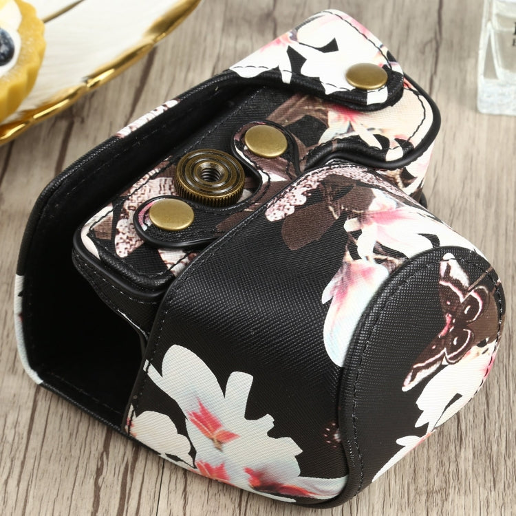 Flower Pattern PU Leather Camera Case for Sony A6000 / A6300 / A6400 / Nex 6 (Black) by bashfashion
