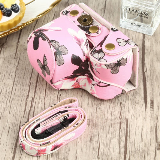 Flower Pattern PU Leather Camera Case for Sony A6000 / A6300 / A6400 / Nex 6 (Pink) by bashfashion