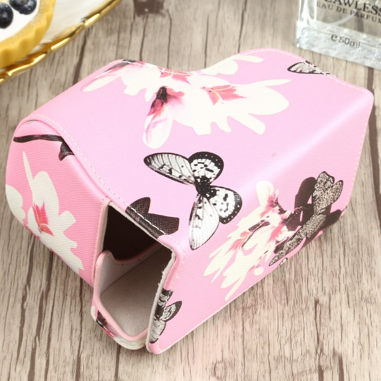 Flower Pattern PU Leather Camera Case for Sony A6000 / A6300 / A6400 / Nex 6 (Pink) by bashfashion