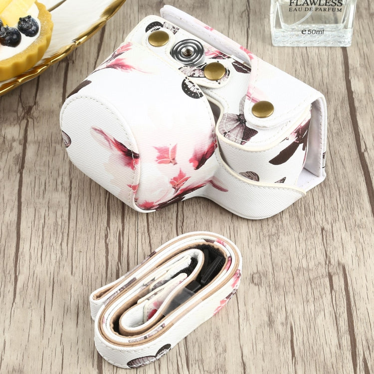 Flower Pattern PU Leather Camera Case for Sony A6000 / A6300 / A6400 / Nex 6 (White) by bashfashion