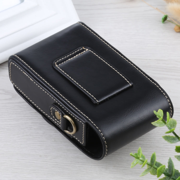 Vertical Flip Full Body Camera PU Leather Case Bag with Strap for Ricoh GR III / GRII, Sony ZV-1 / DSC-RX100M7 / RX100M6 / RX100M5 / RX100M2 (Black) by bashfashion