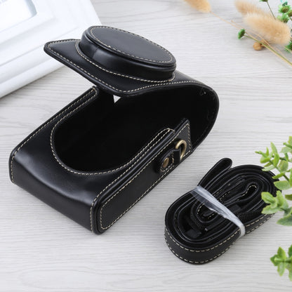 Vertical Flip Full Body Camera PU Leather Case Bag with Strap for Ricoh GR III / GRII, Sony ZV-1 / DSC-RX100M7 / RX100M6 / RX100M5 / RX100M2 (Black) by bashfashion