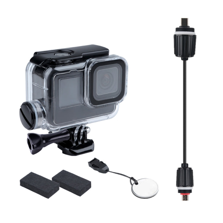 For GoPro HERO10 Black / HERO9 Black 30m Charging Waterproof Housing Case with Buckle Basic Mount & Screw by bashfashion